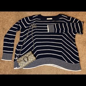 LOFT XL Blue and White Sweater